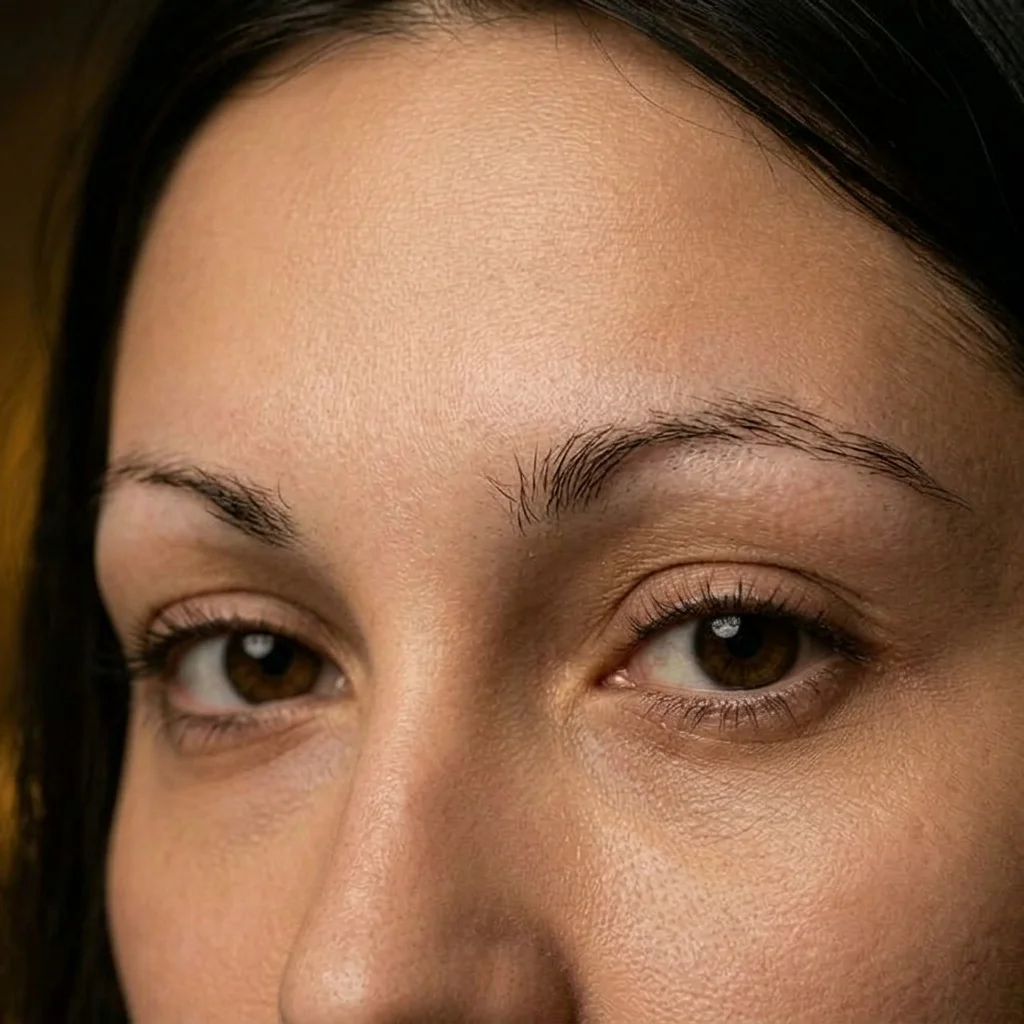 Rzadkie brwi przed zabiegiem